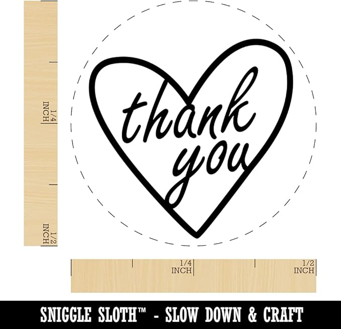 Thank You in Heart Self-Inking Rubber Stamp Ink Stamper - Image 2