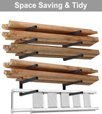 lumber storage metal rack, 3-level wall-mounted organizer and, side view