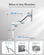 HUANUO Single Monitor Arm, Adjustable Desk Mount - Image 3