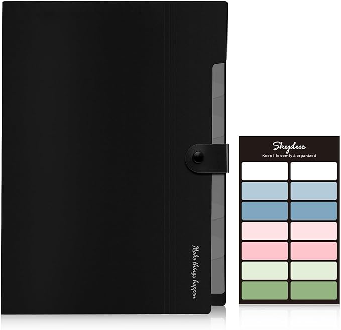 SKYDUE 8 Pockets Expanding File Folders, Accordion Folders, Portable Paper Bill - Image 2