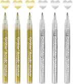 Grabie Gold&Silver Extra Fine Tip Acrylic Paint Marker Set, 6 Pack Gold Paint - Image 6