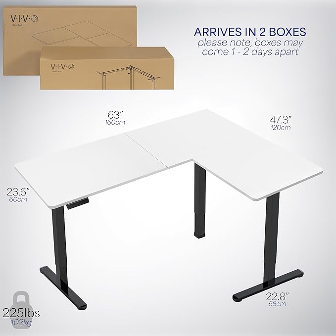 VIVO Electric Corner 63 x 47 inch L-Shaped Standing Desk, Memory Height - Image 6