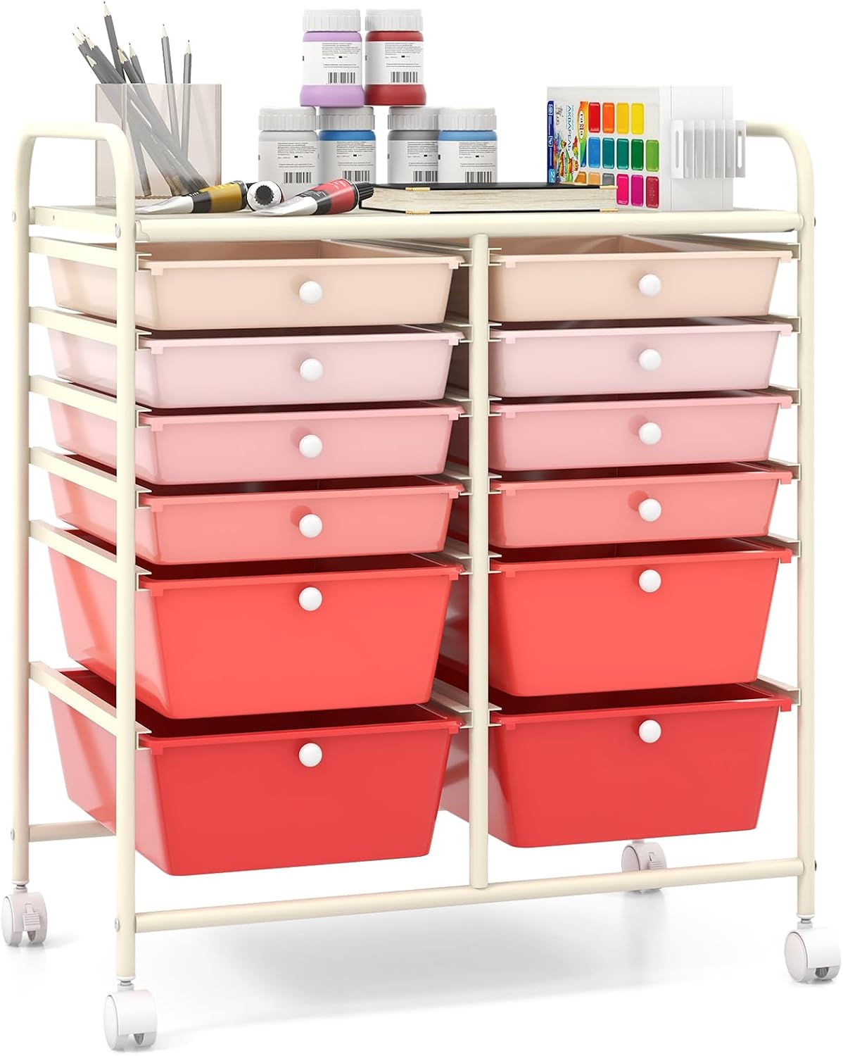 Giantex 12 Drawer Rolling Storage Cart Tools Scrapbook Paper Office School