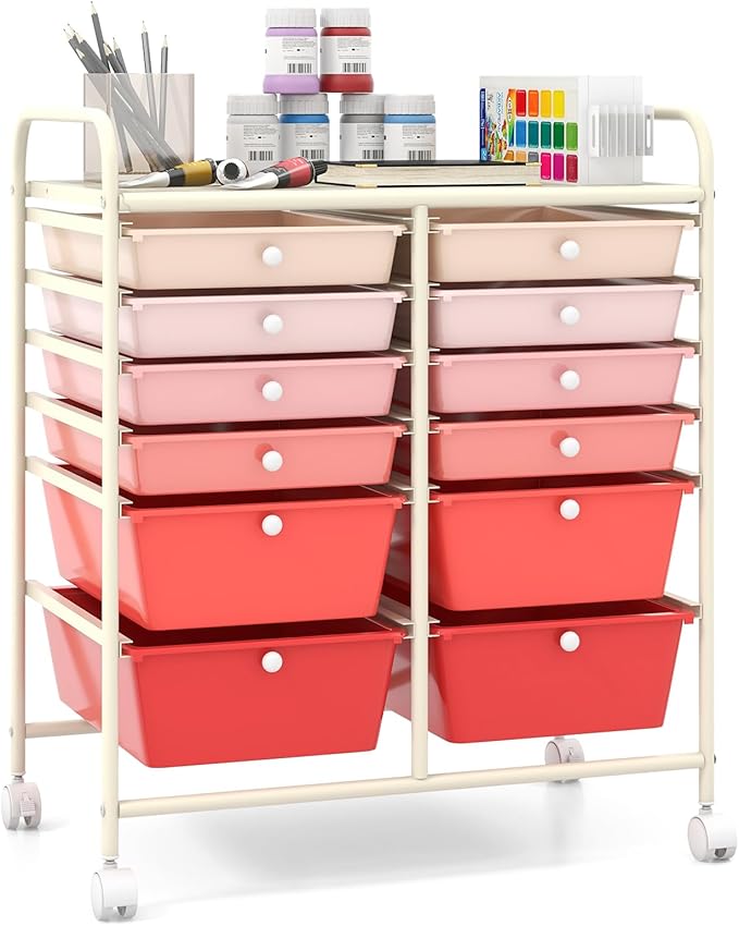 Giantex 12 Drawer Rolling Storage Cart Tools Scrapbook Paper Office School by Giantex
