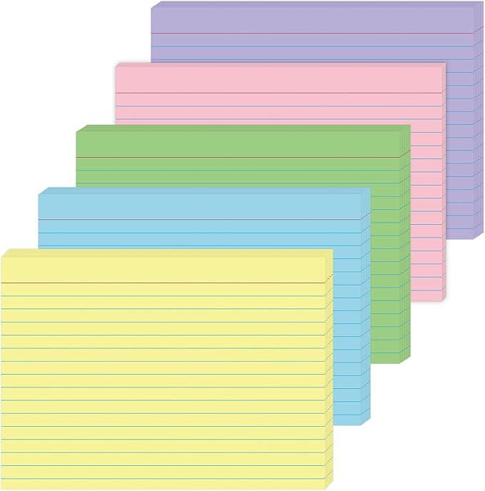 JINMIKEJI Colored Index Cards 5x7 Inch by JINMIKEJI