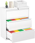 Greenvelly 3 Drawer File Cabinet, Metal Filing Cabinet