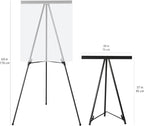 Amazon Basics High Boardroom Black Aluminum Flipchart Whiteboard and Display - Image 2