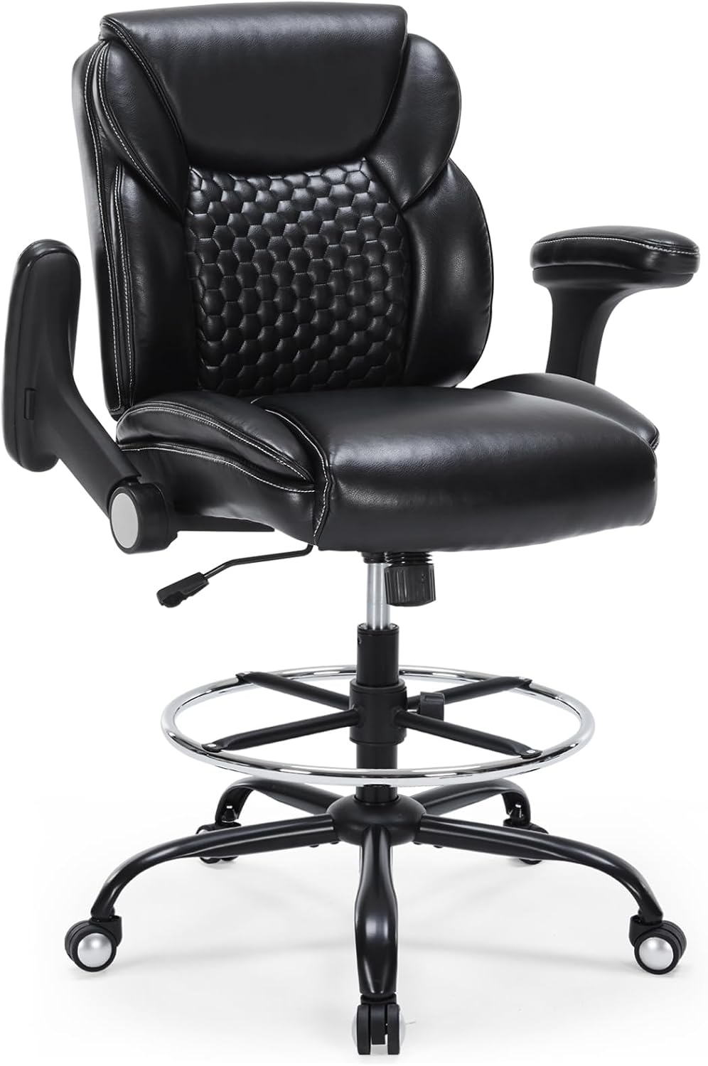 Drafting Chair, Tall Office Chair with Adjustable Armrests Mid-Back Standing ...