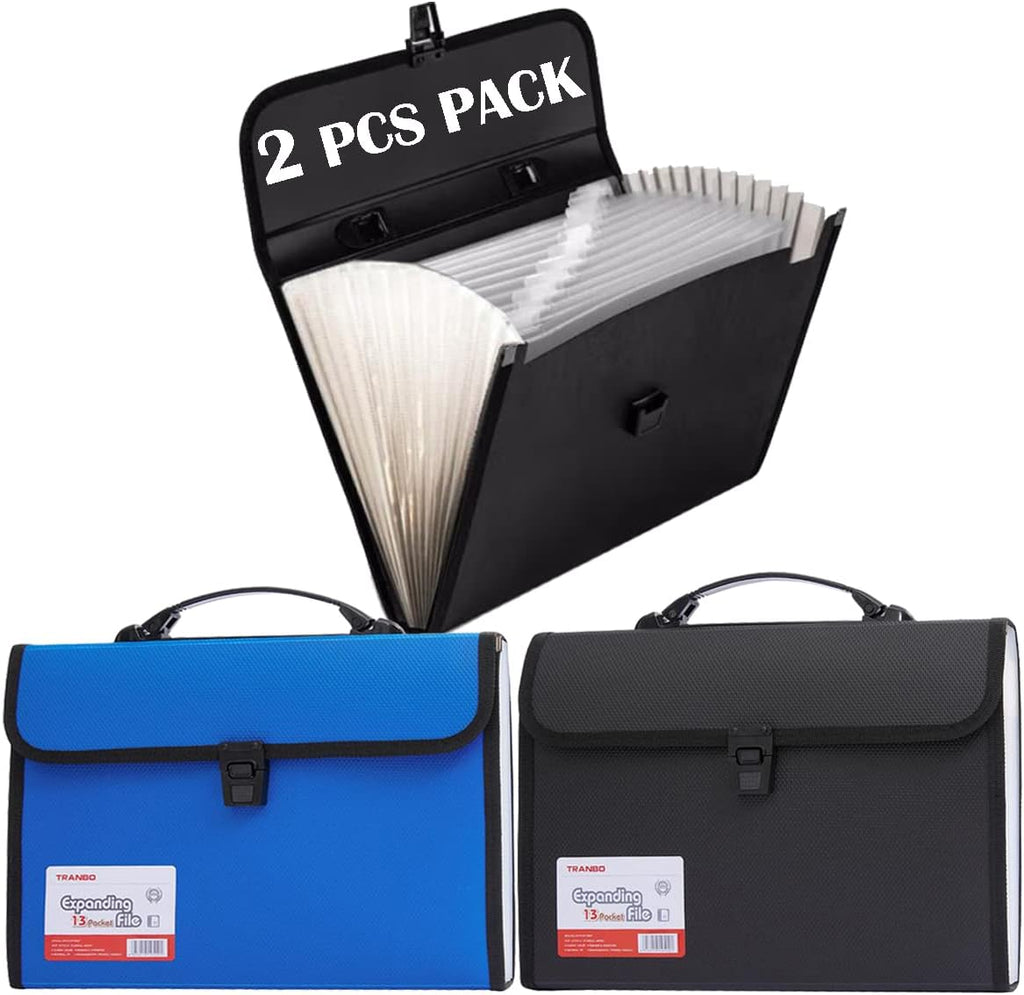 2 Pack 12 Pockets Accordion File Organizer