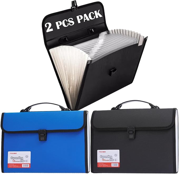 2 Pack 12 Pockets Accordion File Organizer by TRANBOTrustBest