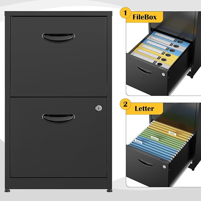 SteeLoong 2 Drawer File Cabinets, Metal Office File Cabinet - Image 7