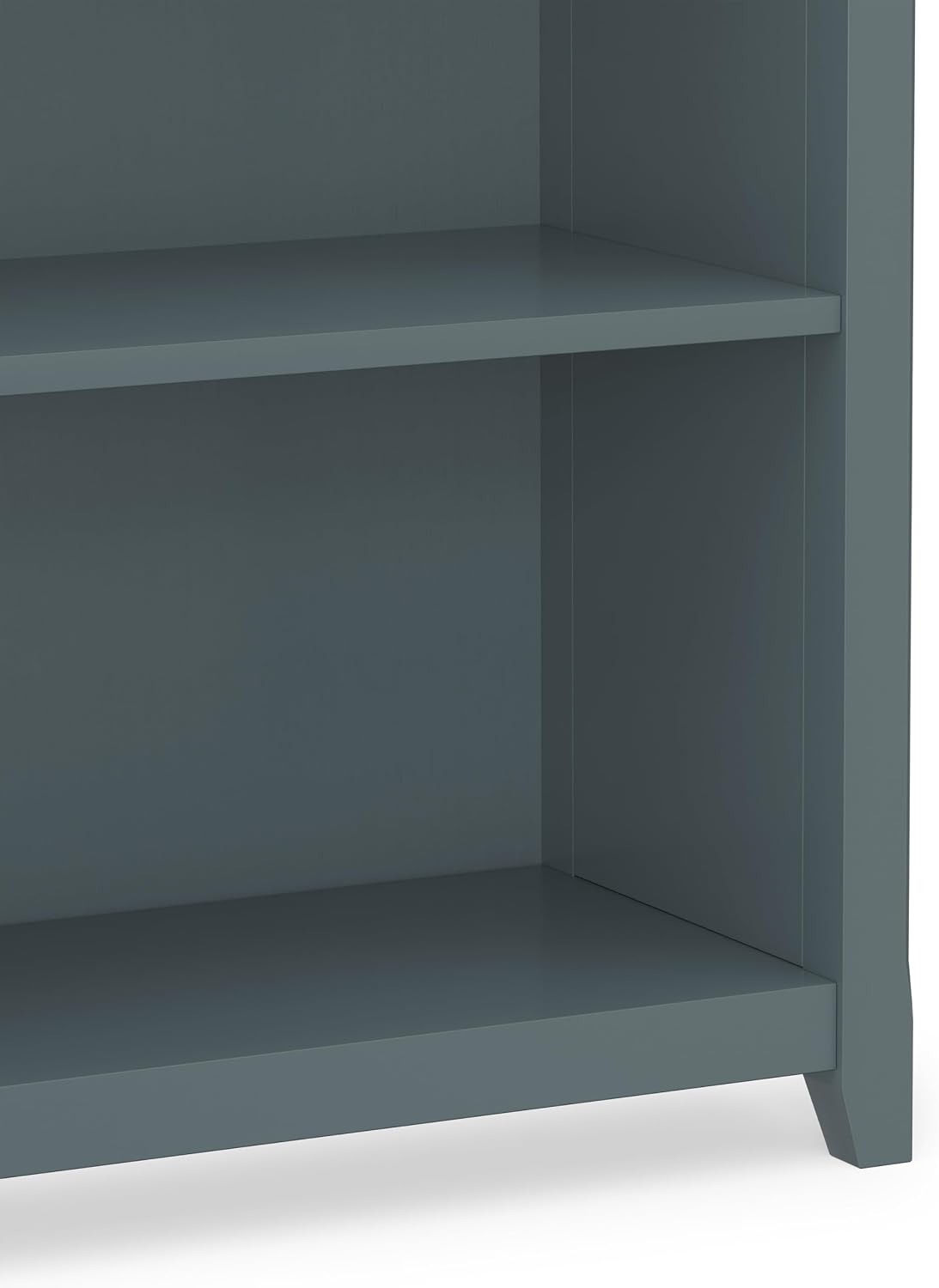 SIMPLIHOME Amherst 70" Tall Solid Wood 5-Shelf Bookcase in French Blue