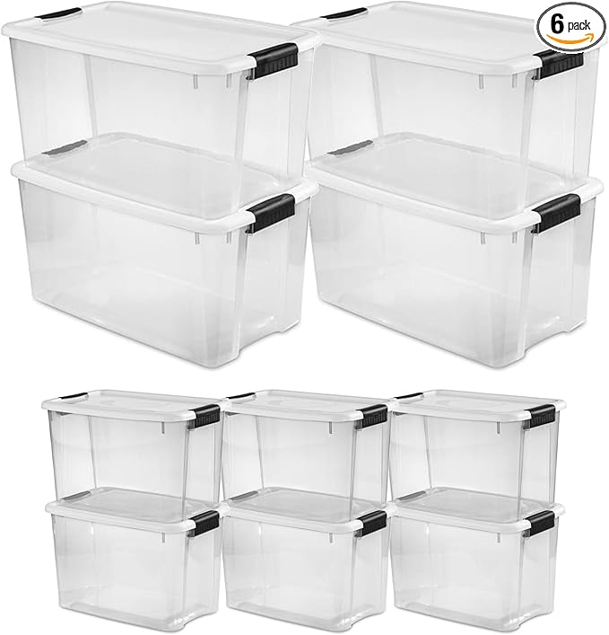 Sterilite 4-Pack 70 Quart & 6-Pack 30 Quart Ultra Latching Box, and Office by Sterilite