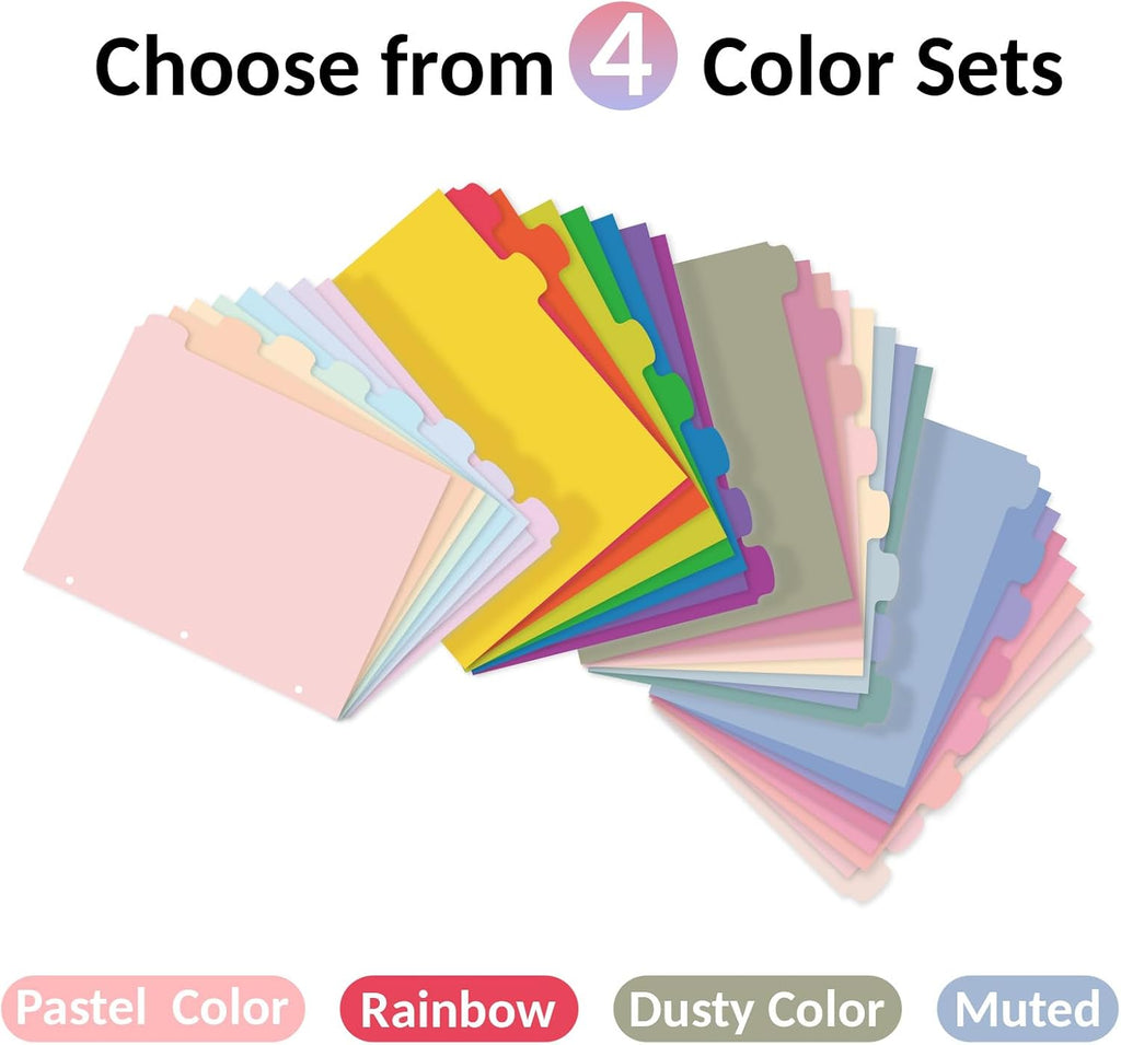 Sooez 8 Tabs Plastic Write & Erase Binder Dividers with Tabs, 1 Set | Long-Lasting Dividers for 3 Ring Binder, Cute Pastels Binder Dividers Organizers for Student, Teacher, Office, Beige Color