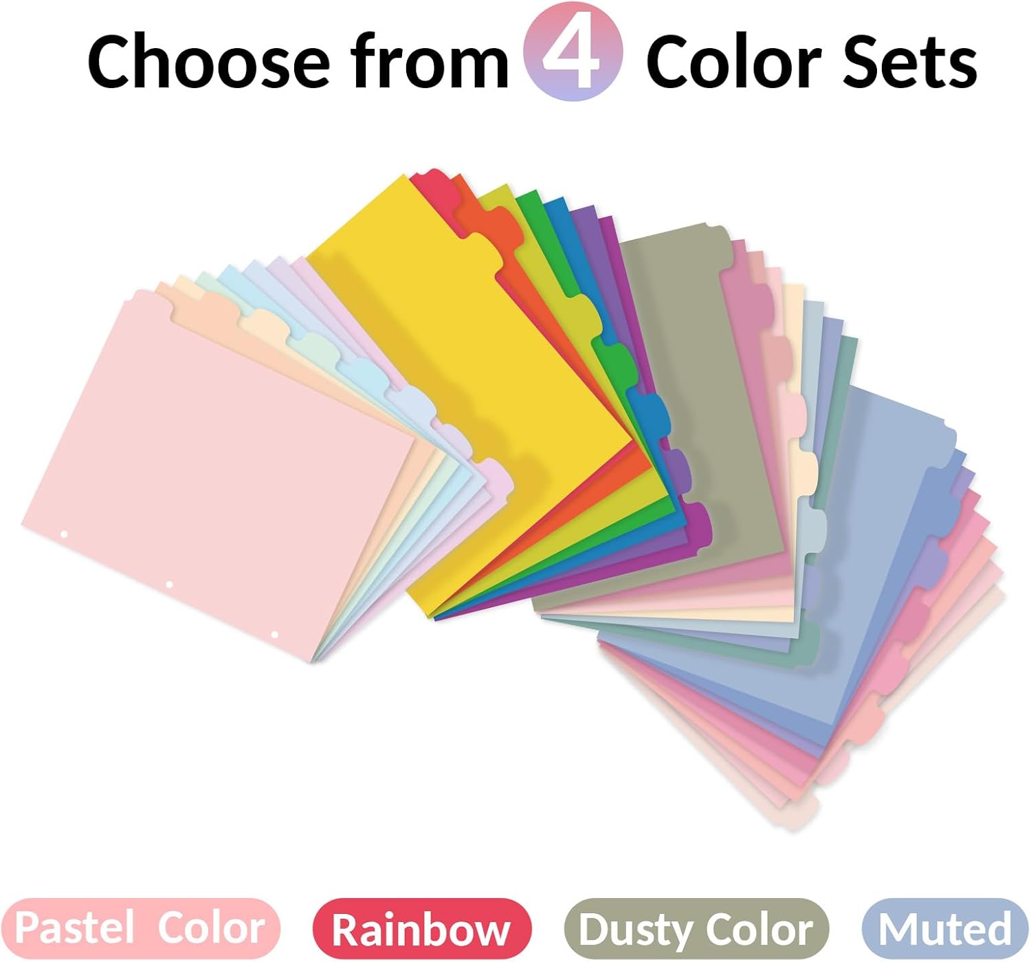 Sooez 8 Tabs Plastic Write & Erase Binder Dividers with Tabs, 1 Set | Long-Lasting Dividers for 3 Ring Binder, Cute Pastels Binder Dividers Organizers for Student, Teacher, Office, Beige Color