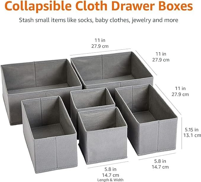 Amazon Basics Cloth Drawer Storage Organizer Boxes - Image 2