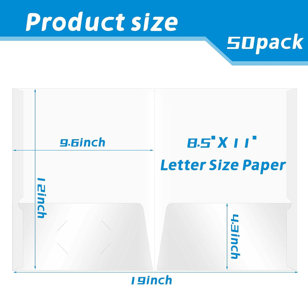 2 pocket white paper folders bulk for file, side view