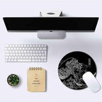 IMAYONDIA Japanese Great Wave Mouse Pad Small, Kanagawa Round Mousepad - Image 6