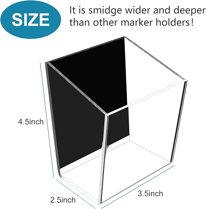 VACONICO Magnetic Pen Holder, Acrylic Dry Erase Marker Holder, Large Capacity - Image 4