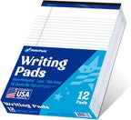 WritePads Legal note pads 8.5"x11" Legal Pads, Wide Ruled, 12 Pack, 50 Sheets by WritePads