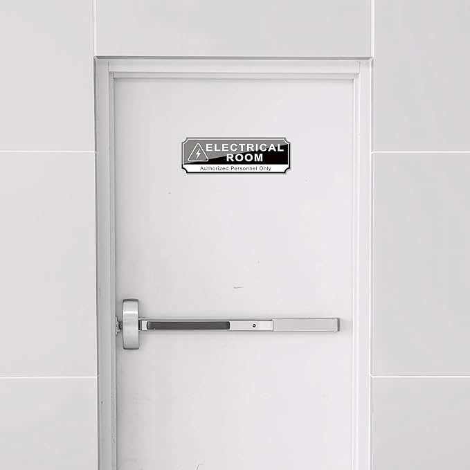Electrical Room Door Sign for Business，Self-Adhesive Durable Modern Electrical - Image 7
