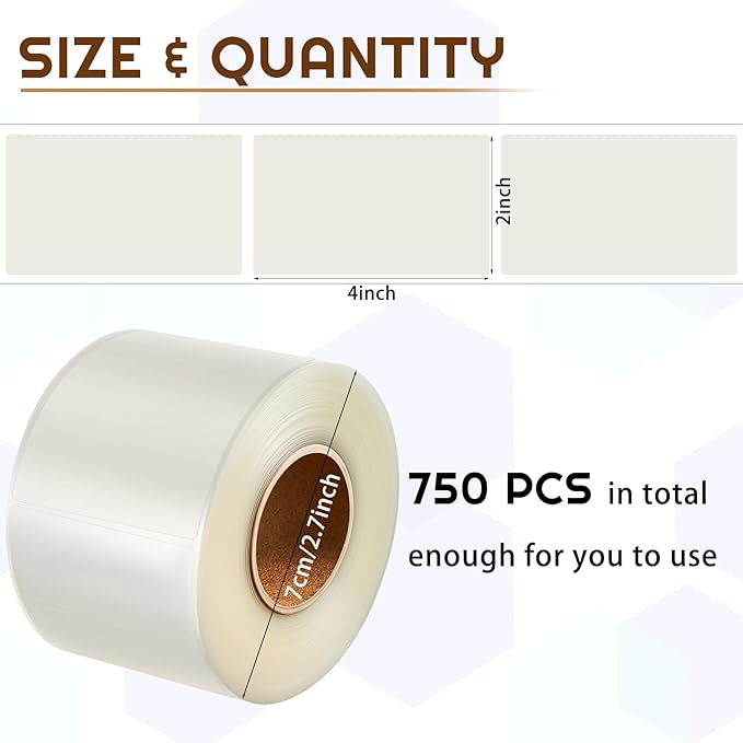 Zonon 750 Pcs Clear Labels Label Protector Clear Stickers Wafer Seals - Image 2