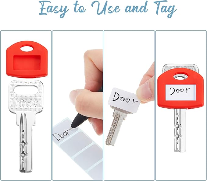 Blulu 80 Pcs Key Labels Key Color Covers Caps Tags Covers Set Plastic Keys - Image 5