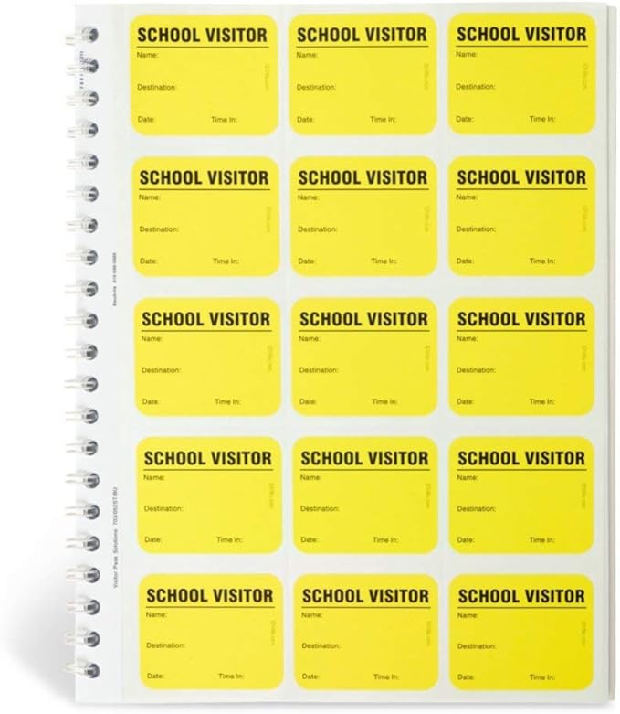 School Visitor Log Book, Spiral-Bound Visitor Badges, Guest Register Book by IDCardPros