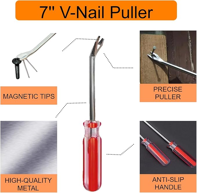 INBWENH 3Pcs Upholstery Staple Remover Nail Remover Tool Set Including Tack - Image 3