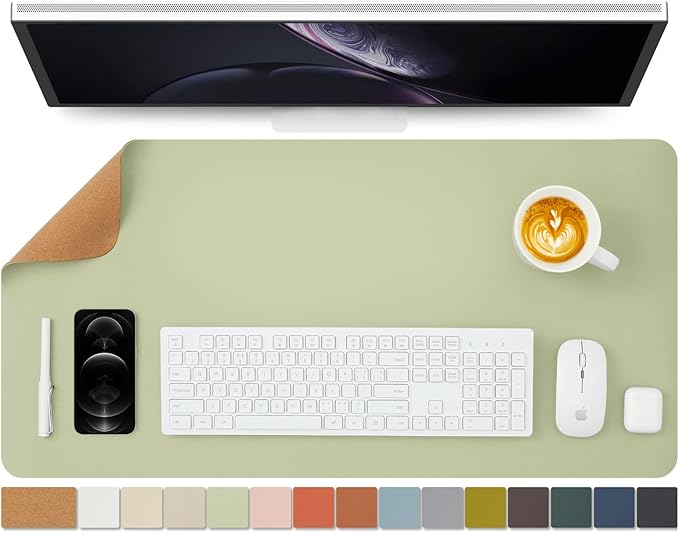 Cork Desk Mat - Dual-Sided Desk Pad by HOMIEAZICOZI