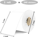 3×5 Inch White Removable Thermal Labels, Waterproof Thermal Label, 240 Sheets - Image 3