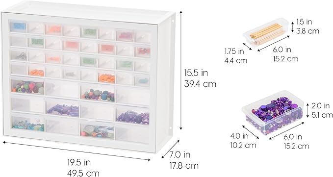 IRIS USA Screw Tool Organizer Small Parts Cabinet Chest, 44-Drawer Hardware - Image 5