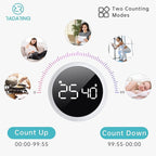 White Quick Que Kitchen Timers, Visual timers Large LED Display Magnetic - Image 5