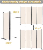 CHOSENM Room Divider, 4 Panel Folding Privacy Screens - Image 5