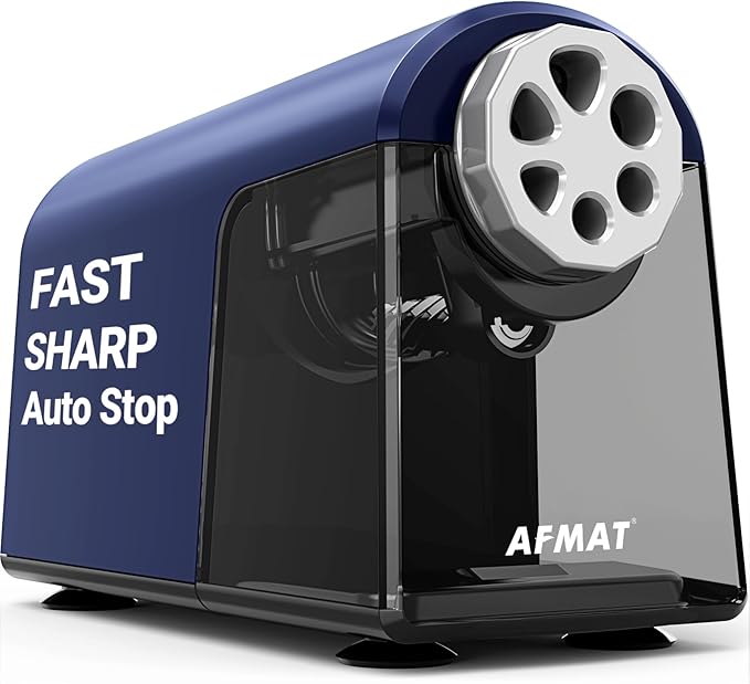 AFMAT PSX2 Heavy Duty Electric Pencil Sharpener, 6 Holes, Classroom Sharpener by AFMAT