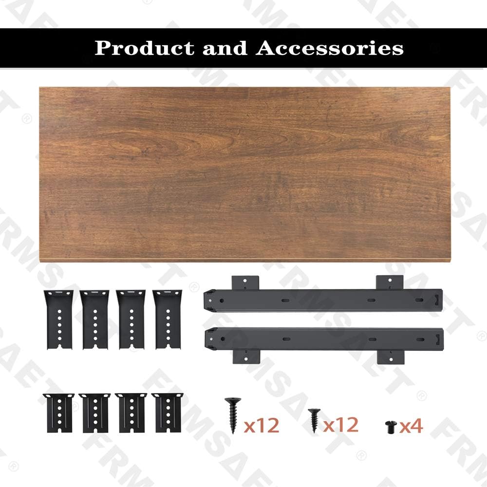 FRMSAET Under Desk 20/24/30 inch Keyboard Drawer Platform (24 in, Brown)