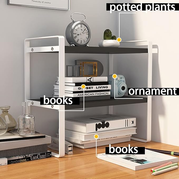 SIDIANBAN Desktop Organizer Shelf Office Storage Rack Computer Desk Bookshelf - Image 6