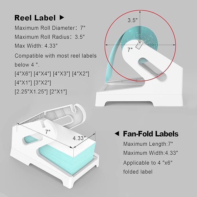 Vazioyar Thermal Label Holder for Rolls and Fan-Fold Labels, Sticker Roll - Image 3