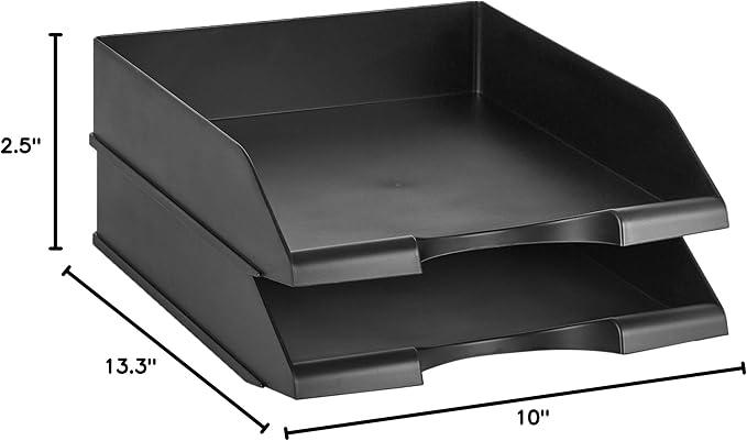 Amazon Basics Rectangular, Stackable Office Letter Organizer Desk Tray - Image 5