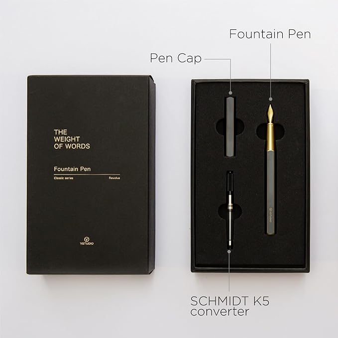 YSTUDIO Stunning Classic Revolve Fountain Pen, Schmidt Gilded Nib, Best Pen - Image 5