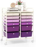 LDAILY 12 Drawer Rolling Storage Cart, Craft Cart Organizer on Wheels