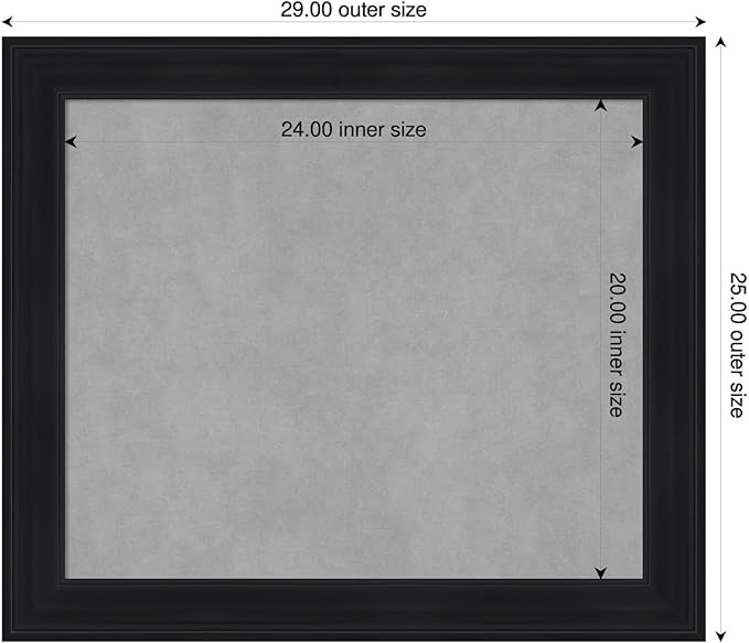 Amanti Art Black Framed Magnetic Board 25x29 Medium Vision Board - Image 2
