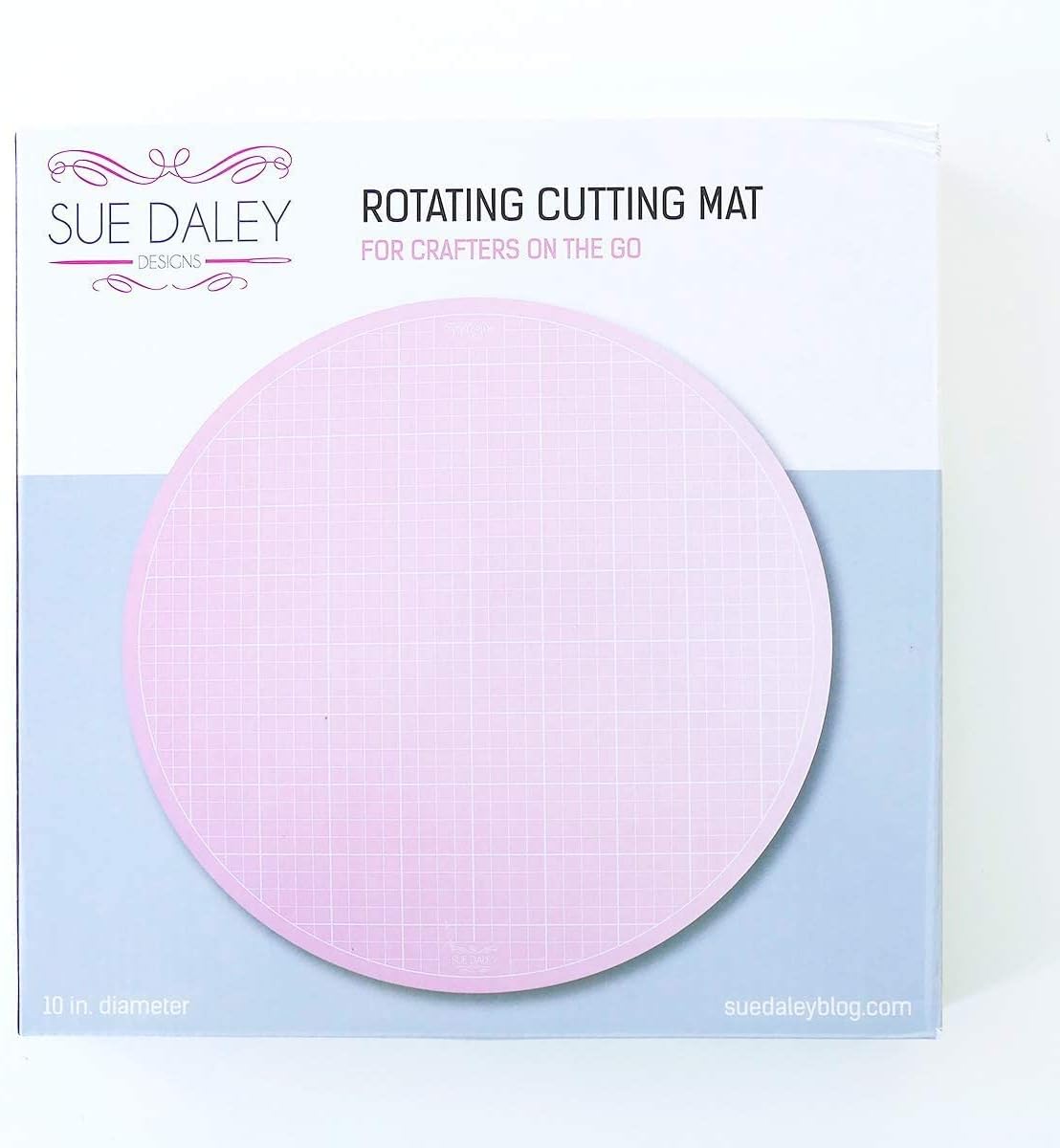 Sue Daley Designs Pink 10" Rotating Cutting Mat EPP English Paper Piecin...