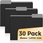 SUNEE File Folders, 30 Pack Manilla Folders 8.5 x 11, Colored File Folders Home by SUNEE