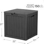 Decksplore 35 Gallon Outdoor Storage Box Waterproof Lockable Resin Deck Box - Image 2