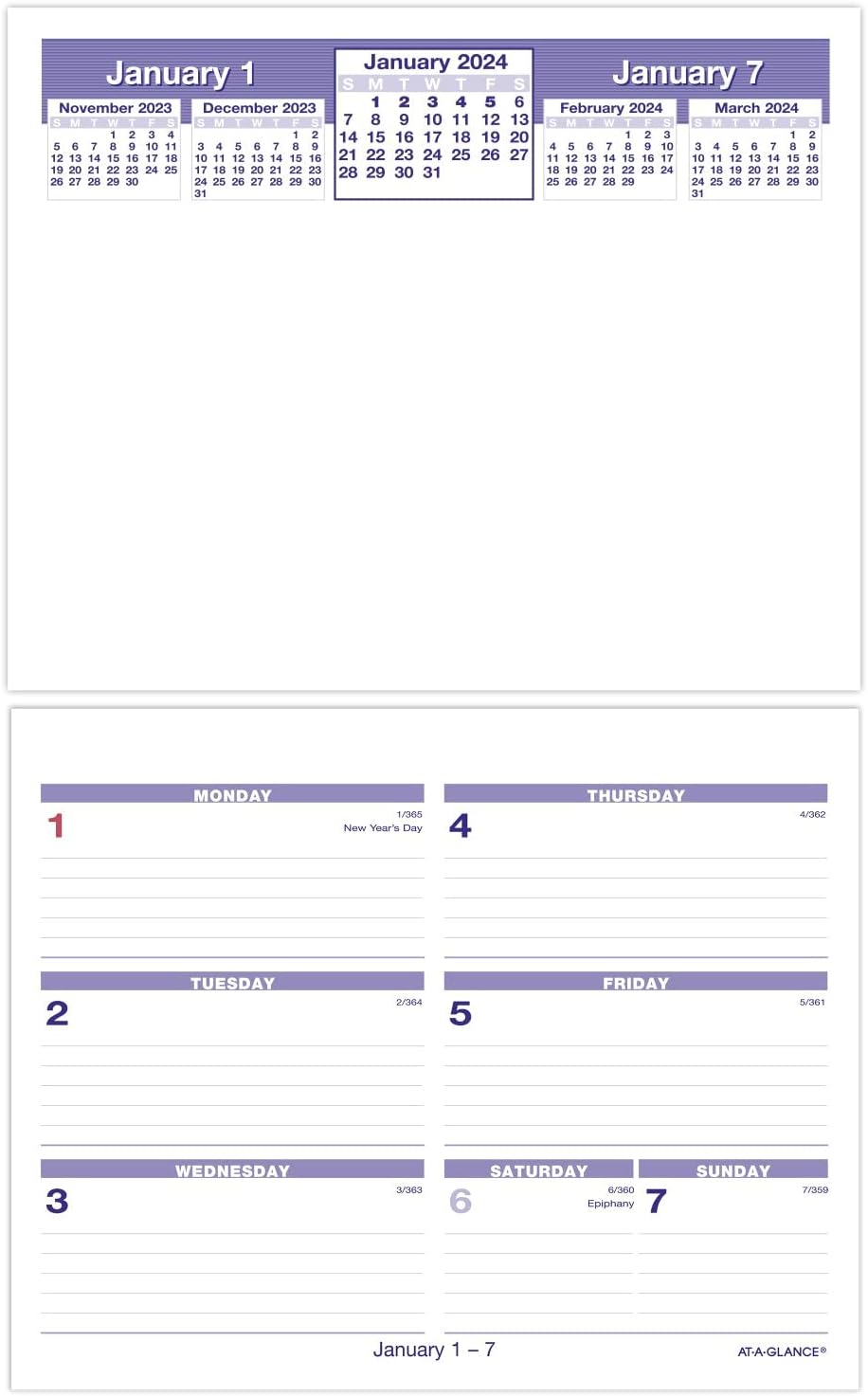 AT-A-GLANCE 2024 Flip-A-Week Weekly Desk Calendar Refill, 7in X 5 5/8in (SW705X5024)