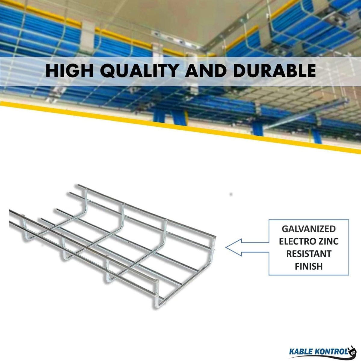 Kable Kontrol Cable Tray - 5 Feet Long x 4" W x 2” H - 120 Pcs Bulk Pack...