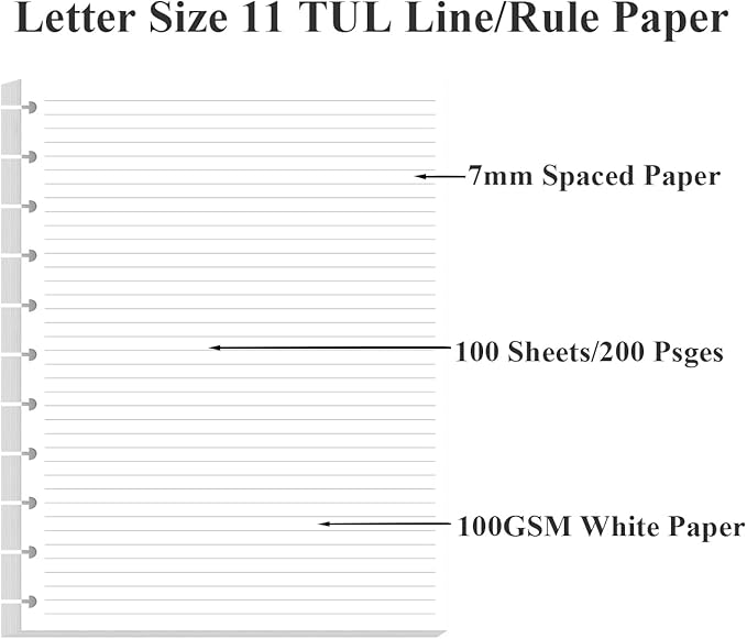 Letter Size Discbound Refill Paper, 11 Disc Paper Refill - Image 3