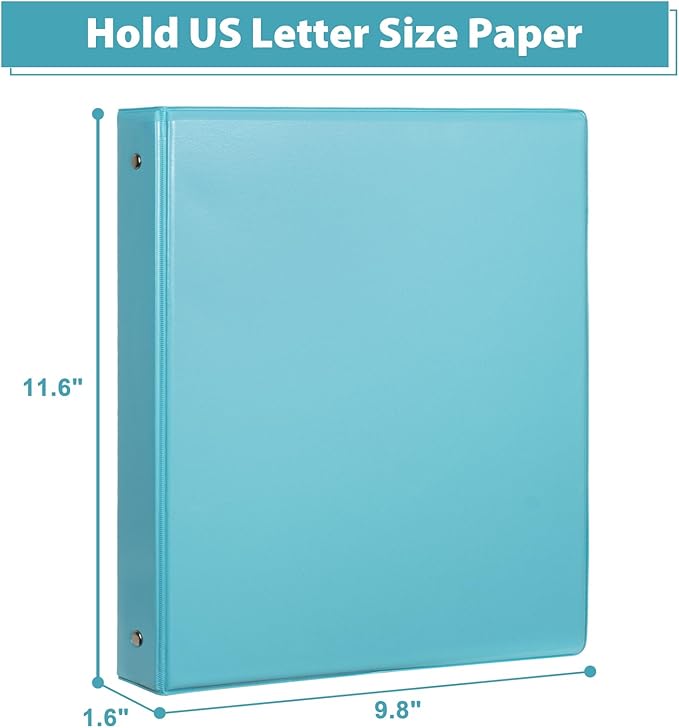 CIXILDTS 6-Pack 1-Inch Binder, Standard 3 Ring Binder Fit Letter Size Paper - Image 2