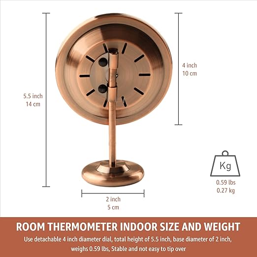 Foxyoo 4-Inch Indoor Thermometer and Humidity Gauge, Room Analog Temperature - Image 5